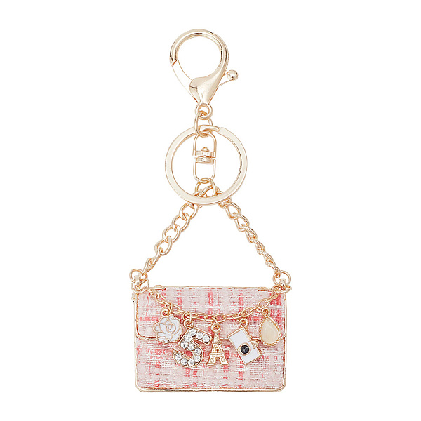 PandaHall ARRICRAFT 1Pc Women Handbag Pendant Keychains, with Eiffel Tower and Number 5 Crystal Rhinestone Charms, with Alloy Findings..., Pink
PandaHall ARRICRAFT 1Pc Women Handbag Pendant Keychains, with Eiffel Tower and Number 5 Crystal Rhinestone Charms, with Alloy Findings..., Pink