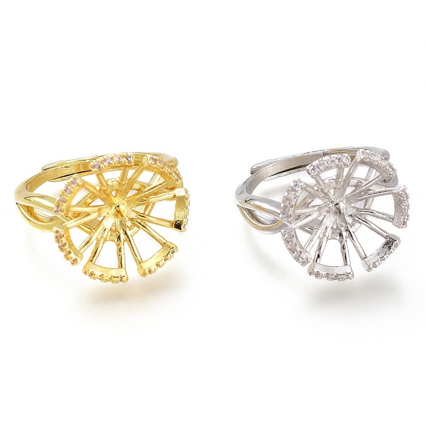 PandaHall Adjustable Brass Finger Ring Components, with Micro Pave Cubic Zirconia, For Half Drilled Beads, Long-Lasting Plated, Flower..., Clear
PandaHall Adjustable Brass Finger Ring Components, with Micro Pave Cubic Zirconia, For Half Drilled Beads, Long-Lasting Plated, Flower..., Clear