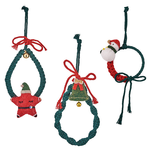 PandaHall Crafans 3Pcs 3 Style Christmas Theme Cotton Weave Pendant Decorations Sets, Star with Bell & Ring with Snowman & Ring with Bell..., Multicolor
PandaHall Crafans 3Pcs 3 Style Christmas Theme Cotton Weave Pendant Decorations Sets, Star with Bell & Ring with Snowman & Ring with Bell..., Multicolor