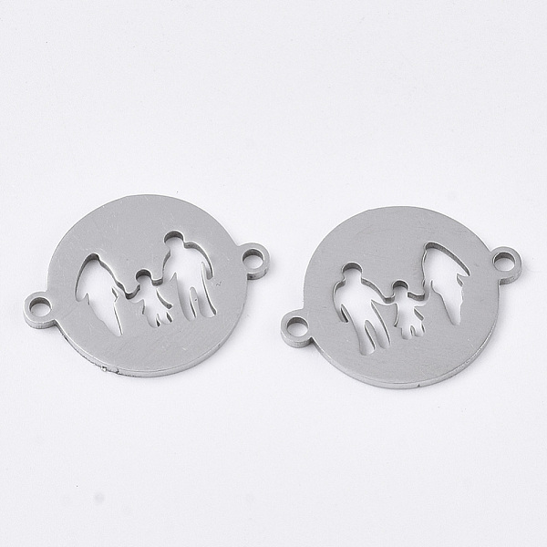 PandaHall 201 Stainless Steel Links connectors, Laser Cut, Hollow, Flat Round with Family, Stainless Steel Color, 14.5x19x1mm, Hole: 1.4mm...
PandaHall 201 Stainless Steel Links connectors, Laser Cut, Hollow, Flat Round with Family, Stainless Steel Color, 14.5x19x1mm, Hole: 1.4mm...
