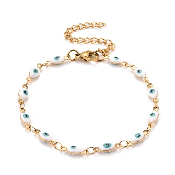PandaHall Enamel Horse Eye Link Chains Bracelet, Vacuum Plating 304 Stainless Steel Jewelry for Women, Golden, White, 6-3/4 inch(17.1cm) 304...
PandaHall Enamel Horse Eye Link Chains Bracelet, Vacuum Plating 304 Stainless Steel Jewelry for Women, Golden, White, 6-3/4 inch(17.1cm) 304...