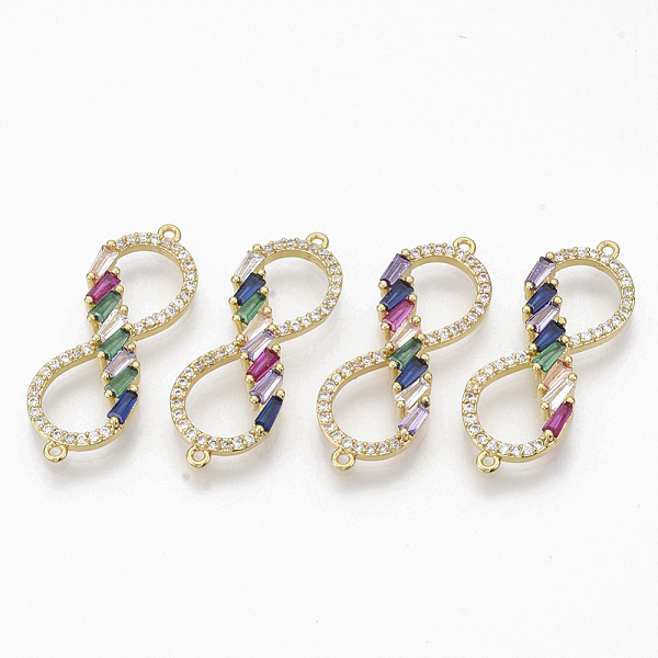 PandaHall Brass Micro Pave Cubic ZirconiaLinks connectors, Infinity, Colorful, Golden, 12x32.5x3.5mm, Hole: 1mm Brass+Cubic Zirconia...
PandaHall Brass Micro Pave Cubic ZirconiaLinks connectors, Infinity, Colorful, Golden, 12x32.5x3.5mm, Hole: 1mm Brass+Cubic Zirconia...