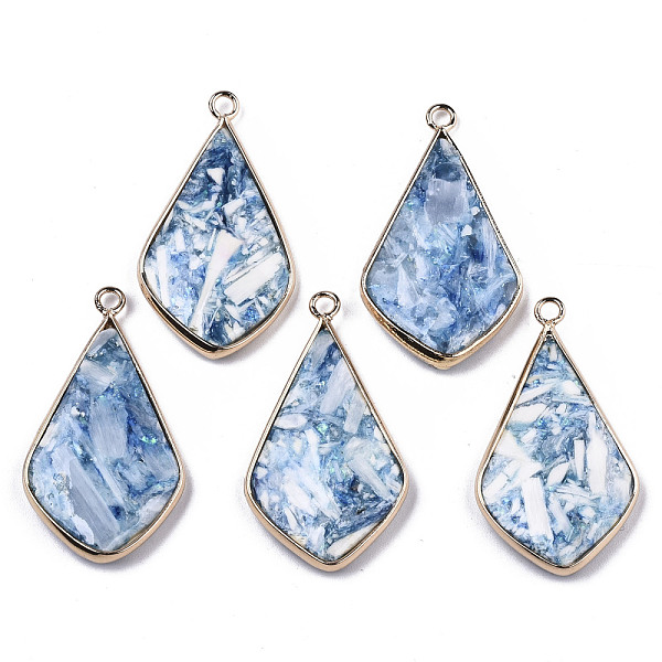 PandaHall Synthetic Calcite Pendants, with Light Gold Plated Brass Edge and Loop, Dyed, Rhombus, Blue, 39x21x4.5~5mm, Hole: 2mm Calcite...
PandaHall Synthetic Calcite Pendants, with Light Gold Plated Brass Edge and Loop, Dyed, Rhombus, Blue, 39x21x4.5~5mm, Hole: 2mm Calcite...