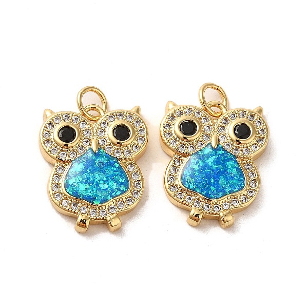 PandaHall Brass Micro Pave Cubic Zirconia with Synthetic Opal Pendants, with Jump Ring, Owl, Real 18K Gold Plated, 18x14.5x3mm Brass+Cubic...
PandaHall Brass Micro Pave Cubic Zirconia with Synthetic Opal Pendants, with Jump Ring, Owl, Real 18K Gold Plated, 18x14.5x3mm Brass+Cubic...