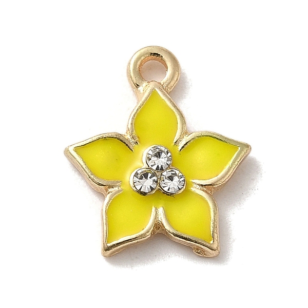 PandaHall Flower Alloy Enamel Pendants, with Rhinestone, Light Gold, Yellow, 13.5x12.5x2.5mm, Hole: 1.4mm Alloy Rhinestone+Enamel Flower...
PandaHall Flower Alloy Enamel Pendants, with Rhinestone, Light Gold, Yellow, 13.5x12.5x2.5mm, Hole: 1.4mm Alloy Rhinestone+Enamel Flower...