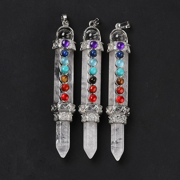 PandaHall Chakra Theme Natural Quartz Crystal Big Pendants, Eco-Friendly Brass Finding, Platinum, Cadmium Free & Lead Free, Pen...
PandaHall Chakra Theme Natural Quartz Crystal Big Pendants, Eco-Friendly Brass Finding, Platinum, Cadmium Free & Lead Free, Pen...