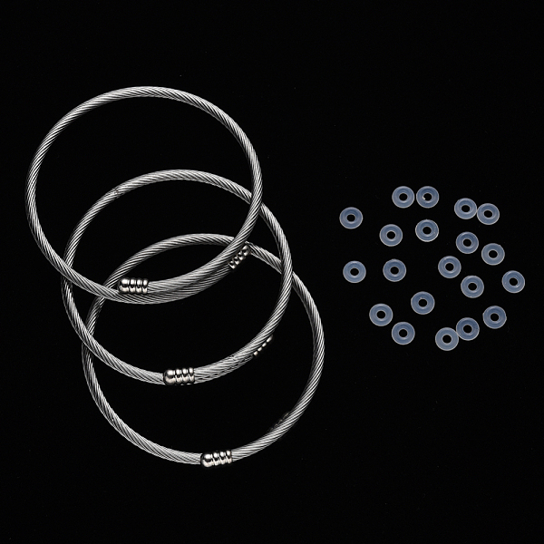 PandaHall Adjustable 304 Stainless Steel Bangle Making, with Brass Cord Ends & Rubber O Rings, Stainless Steel Color, 3mm, Inner Diameter...
PandaHall Adjustable 304 Stainless Steel Bangle Making, with Brass Cord Ends & Rubber O Rings, Stainless Steel Color, 3mm, Inner Diameter...