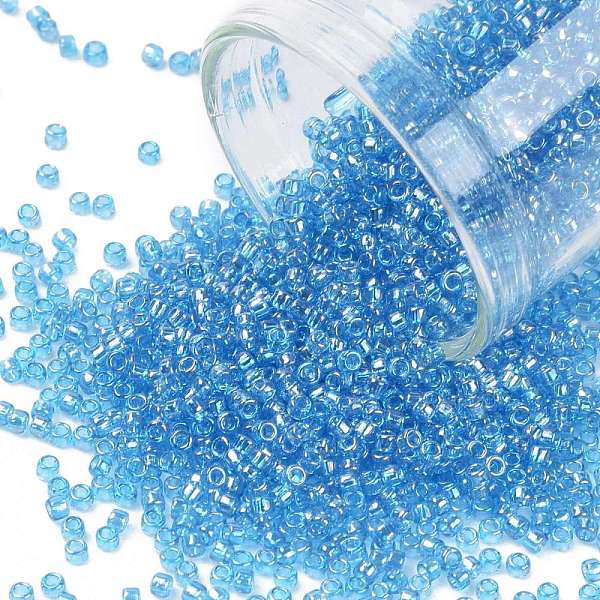 PandaHall TOHO Round Seed Beads, Japanese Seed Beads, (163B) Transparent AB Dark Aqua, 15/0, 1.5mm, Hole: 0.7mm, about 135000pcs/pound Glass..., Cyan
PandaHall TOHO Round Seed Beads, Japanese Seed Beads, (163B) Transparent AB Dark Aqua, 15/0, 1.5mm, Hole: 0.7mm, about 135000pcs/pound Glass..., Cyan