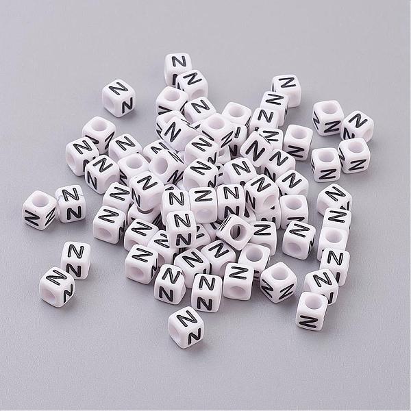 PandaHall White Letter N Acrylic Cube Beads, Horizontal Hole, Size: about 6mm wide, 6mm long, 6mm high, hole: about 3.2mm, about 300pcs/50g...
PandaHall White Letter N Acrylic Cube Beads, Horizontal Hole, Size: about 6mm wide, 6mm long, 6mm high, hole: about 3.2mm, about 300pcs/50g...