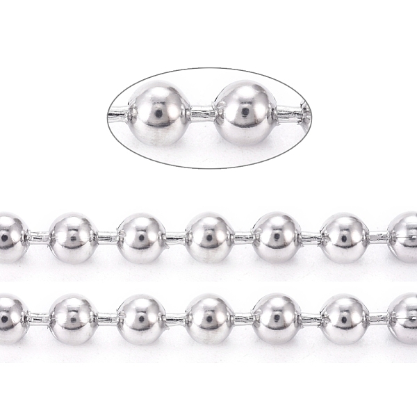 PandaHall 304 Stainless Steel Ball Chains, with Spool, Stainless Steel Color, 5mm, about 32.8 Feet(10m)/roll 304 Stainless Steel
PandaHall 304 Stainless Steel Ball Chains, with Spool, Stainless Steel Color, 5mm, about 32.8 Feet(10m)/roll 304 Stainless Steel