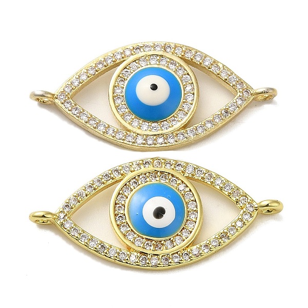 PandaHall Rack Plating Brass Micro Pave Cubic Zirconia Connector Charms, Eye Links with Evil Eye Enamel, Long-Lasting Plated, Lead Free &..., Clear
PandaHall Rack Plating Brass Micro Pave Cubic Zirconia Connector Charms, Eye Links with Evil Eye Enamel, Long-Lasting Plated, Lead Free &..., Clear