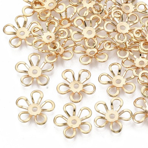 PandaHall Brass Bead Caps, Nickel Free, 5-Petal, Flower, Real 18K Gold Plated, 12x12.5x2mm, Hole: 1.5mm Brass
PandaHall Brass Bead Caps, Nickel Free, 5-Petal, Flower, Real 18K Gold Plated, 12x12.5x2mm, Hole: 1.5mm Brass