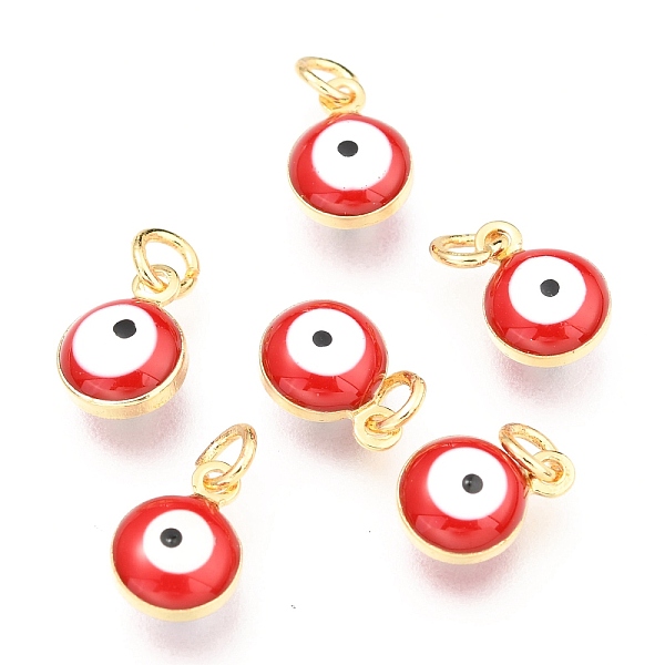 PandaHall Brass Enamel Beads, Real 18K Gold Plated,Long-Lasting Plated, with Jump Ring, Flat Round with Evil Eye, Red, 9.5x6.5x4.5mm, Hole...
PandaHall Brass Enamel Beads, Real 18K Gold Plated,Long-Lasting Plated, with Jump Ring, Flat Round with Evil Eye, Red, 9.5x6.5x4.5mm, Hole...