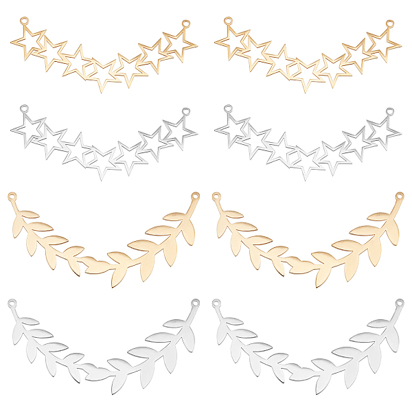 PandaHall DICOSMETIC 8Pcs 2 Styles 2 Colors Stainless Steel Macrame Charms Olive Branch and Star Links Golden Color Charm Pendant Connectors...
PandaHall DICOSMETIC 8Pcs 2 Styles 2 Colors Stainless Steel Macrame Charms Olive Branch and Star Links Golden Color Charm Pendant Connectors...