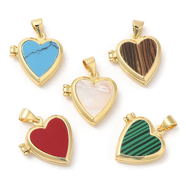 PandaHall Brass Locket Pendants, with Gemstone and Shell, Long-Lasting Plated, Lead Free & Cadmium Free, Heart Charm, Real 18K Gold Plated..., Multicolor
PandaHall Brass Locket Pendants, with Gemstone and Shell, Long-Lasting Plated, Lead Free & Cadmium Free, Heart Charm, Real 18K Gold Plated..., Multicolor