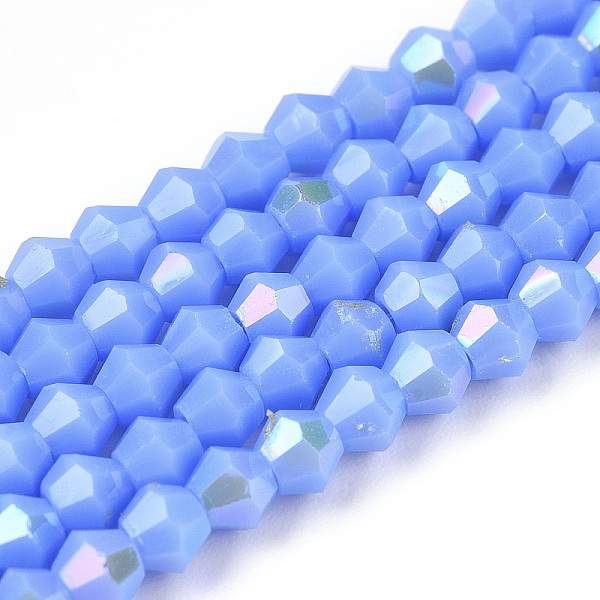 PandaHall Opaque Solid Color Electroplate Glass Beads Strands, AB Color Plated, Faceted, Bicone, Cornflower Blue, 3x2.5mm, Hole: 0.7mm...
PandaHall Opaque Solid Color Electroplate Glass Beads Strands, AB Color Plated, Faceted, Bicone, Cornflower Blue, 3x2.5mm, Hole: 0.7mm...