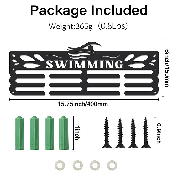 PandaHall Iron Medal Hanger Holder Display Wall Rack, with Screws, Swimming, Sports, 150x400mm Iron Sports Black
PandaHall Iron Medal Hanger Holder Display Wall Rack, with Screws, Swimming, Sports, 150x400mm Iron Sports Black