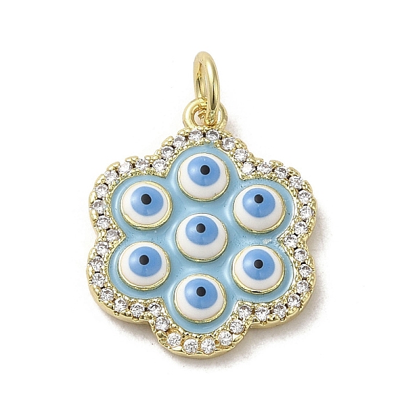 PandaHall Brass Enamel Pendants, with Jump Ring, Real 18K Gold Plated, Evil Eye, Flower, 18.5x15x2.5mm, Hole: 5mm Brass+Cubic...
PandaHall Brass Enamel Pendants, with Jump Ring, Real 18K Gold Plated, Evil Eye, Flower, 18.5x15x2.5mm, Hole: 5mm Brass+Cubic...