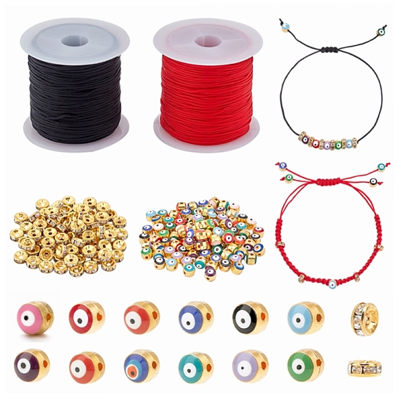 PandaHall DIY Evil Eyes Braided Beadl Bracelets Making Kits, Including Alloy Enamel European Beads, Brass Rhinestone Spacer Beads, Polyester..., Multicolor
PandaHall DIY Evil Eyes Braided Beadl Bracelets Making Kits, Including Alloy Enamel European Beads, Brass Rhinestone Spacer Beads, Polyester..., Multicolor