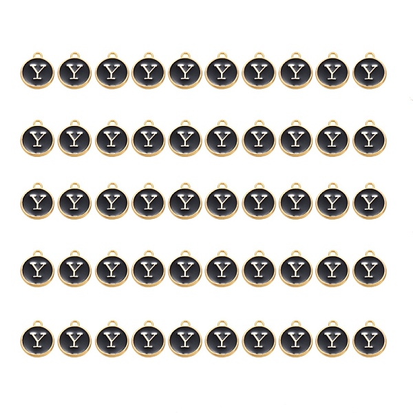 PandaHall Golden Plated Alloy Charms, with Enamel, Enamelled Sequins, Flat Round, Black, Letter.Y, 14x12x2mm, Hole: 1.5mm, 50pcs/Box...
PandaHall Golden Plated Alloy Charms, with Enamel, Enamelled Sequins, Flat Round, Black, Letter.Y, 14x12x2mm, Hole: 1.5mm, 50pcs/Box...
