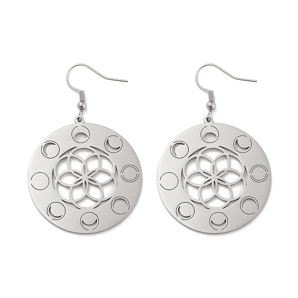 PandaHall 304 Stainless Steel Dangle Earrings, Flat Round, Stainless Steel Color, 54.5x35mm 304 Stainless Steel Flat Round
PandaHall 304 Stainless Steel Dangle Earrings, Flat Round, Stainless Steel Color, 54.5x35mm 304 Stainless Steel Flat Round