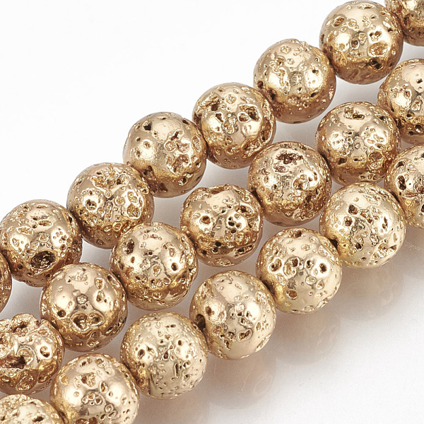 PandaHall Electroplated Natural Lava Rock Beads Strands, Round, Bumpy, Light Gold Plated, 6~7mm, Hole: 1mm, about 61pcs/strand, 15.7 inch...
PandaHall Electroplated Natural Lava Rock Beads Strands, Round, Bumpy, Light Gold Plated, 6~7mm, Hole: 1mm, about 61pcs/strand, 15.7 inch...