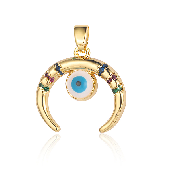PandaHall 3Pcs Brass Micro Pave Cubic Zirconia Pendants, Double Horn with Evil Eye Charms, Real 18K Gold Plated, 19x18x2.6mm Brass+Cubic...
PandaHall 3Pcs Brass Micro Pave Cubic Zirconia Pendants, Double Horn with Evil Eye Charms, Real 18K Gold Plated, 19x18x2.6mm Brass+Cubic...