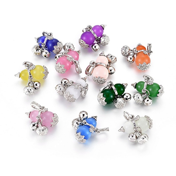 PandaHall Cat Eye Pendants, with Alloy Finding, Calabash, Mixed Color, Platinum, 31mm, Hole: 3.5x7mm Alloy+Cat Eye Others Multicolor
PandaHall Cat Eye Pendants, with Alloy Finding, Calabash, Mixed Color, Platinum, 31mm, Hole: 3.5x7mm Alloy+Cat Eye Others Multicolor