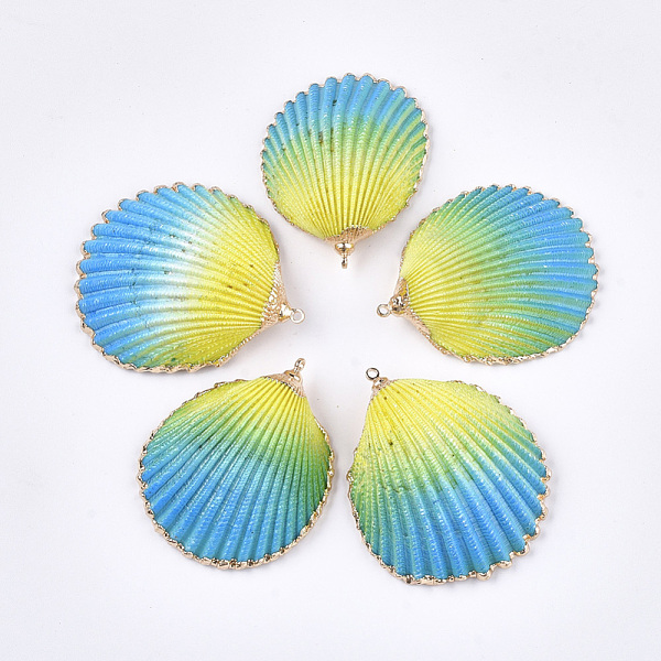 PandaHall Spray Paint & Electroplate Sea Shell Pendants, with Brass Findings, Golden, Deep Sky Blue, 35~50x31~41x12~17mm, Hole: 1.5mm Other...
PandaHall Spray Paint & Electroplate Sea Shell Pendants, with Brass Findings, Golden, Deep Sky Blue, 35~50x31~41x12~17mm, Hole: 1.5mm Other...