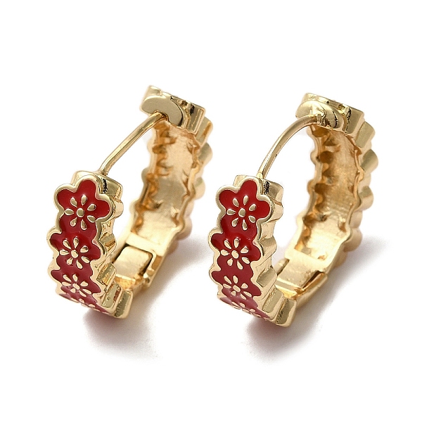 PandaHall Flower Real 18K Gold Plated Brass Hoop Earrings, with Enamel, Red, 19x6mm Brass Flower Red
PandaHall Flower Real 18K Gold Plated Brass Hoop Earrings, with Enamel, Red, 19x6mm Brass Flower Red