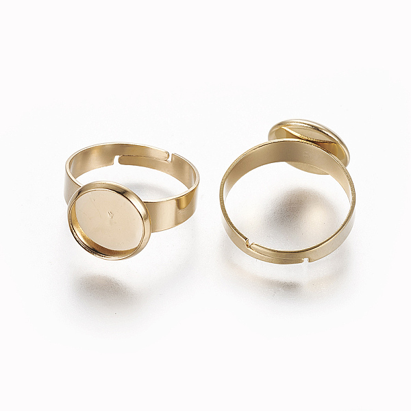 PandaHall Adjustable 304 Stainless Steel Finger Rings Components, Pad Ring Base Findings, Flat Round, Golden, Tray: 10mm, Size 7, 17.5mm 304...
PandaHall Adjustable 304 Stainless Steel Finger Rings Components, Pad Ring Base Findings, Flat Round, Golden, Tray: 10mm, Size 7, 17.5mm 304...