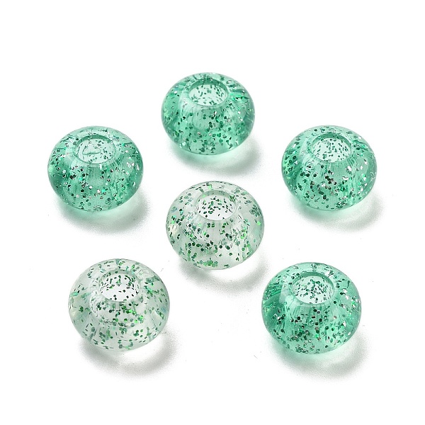 PandaHall Transparent Acrylic European Beads, Large Hole Beads, with Glitter Powders, Rondelle, Medium Sea Green, 14x8.5mm, Hole: 5.5mm...
PandaHall Transparent Acrylic European Beads, Large Hole Beads, with Glitter Powders, Rondelle, Medium Sea Green, 14x8.5mm, Hole: 5.5mm...