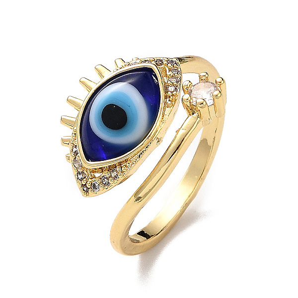 PandaHall Lampwork Evil Eye Open Cuff Ring with Clear Cubic Zirconia, Real 18K Gold Plated Brass Jewelry for Women, Blue, Inner Diameter...
PandaHall Lampwork Evil Eye Open Cuff Ring with Clear Cubic Zirconia, Real 18K Gold Plated Brass Jewelry for Women, Blue, Inner Diameter...