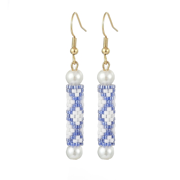 PandaHall Glass Pearl & Seed Column Dangle Earrings, Golden 304 Stainless Steel Jewelry for Women, Cornflower Blue, 54mm, Pin: 0.7mm Glass
PandaHall Glass Pearl & Seed Column Dangle Earrings, Golden 304 Stainless Steel Jewelry for Women, Cornflower Blue, 54mm, Pin: 0.7mm Glass