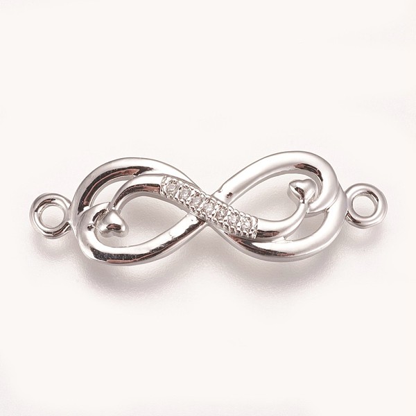 PandaHall Brass Micro Pave Cubic Zirconia Links, Double Infinity, Clear, Platinum, 9x29x3mm, Hole: 1.5mm Brass+Cubic Zirconia Infinity Clear
PandaHall Brass Micro Pave Cubic Zirconia Links, Double Infinity, Clear, Platinum, 9x29x3mm, Hole: 1.5mm Brass+Cubic Zirconia Infinity Clear