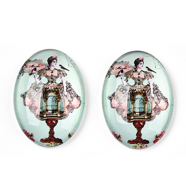 PandaHall Glass Cabochons, with European Style Pattern, Oval, Light Cyan, 25x18x6mm Glass Oval
PandaHall Glass Cabochons, with European Style Pattern, Oval, Light Cyan, 25x18x6mm Glass Oval