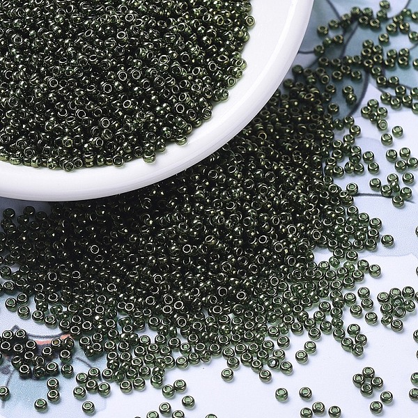 PandaHall MIYUKI Round Rocailles Beads, Japanese Seed Beads, 11/0, (RR306) Olive Gold Luster, 2x1.3mm, Hole: 0.8mm, about 50000pcs/pound..., Green
PandaHall MIYUKI Round Rocailles Beads, Japanese Seed Beads, 11/0, (RR306) Olive Gold Luster, 2x1.3mm, Hole: 0.8mm, about 50000pcs/pound..., Green