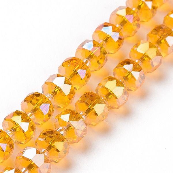 PandaHall Electroplate Transparent Glass Beads Strands, AB Color Plated, Faceted, Rondelle, Orange, 7.5~8x4.5mm, Hole: 1.2mm, about...
PandaHall Electroplate Transparent Glass Beads Strands, AB Color Plated, Faceted, Rondelle, Orange, 7.5~8x4.5mm, Hole: 1.2mm, about...