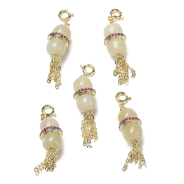 PandaHall Natural Hetian Jade Gourd Pendant Decorations, with Brass Spring Ring Clasps and Cubic Zirconia Findings, Real 14K Gold Plated...
PandaHall Natural Hetian Jade Gourd Pendant Decorations, with Brass Spring Ring Clasps and Cubic Zirconia Findings, Real 14K Gold Plated...