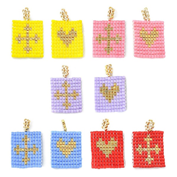 PandaHall 2Pcs 2 Style Handmade MIYUKI Japanese Seed Loom Pattern Seed Beads, Rectangle with Cross & Eye Pendants, Mixed Color..., Multicolor
PandaHall 2Pcs 2 Style Handmade MIYUKI Japanese Seed Loom Pattern Seed Beads, Rectangle with Cross & Eye Pendants, Mixed Color..., Multicolor