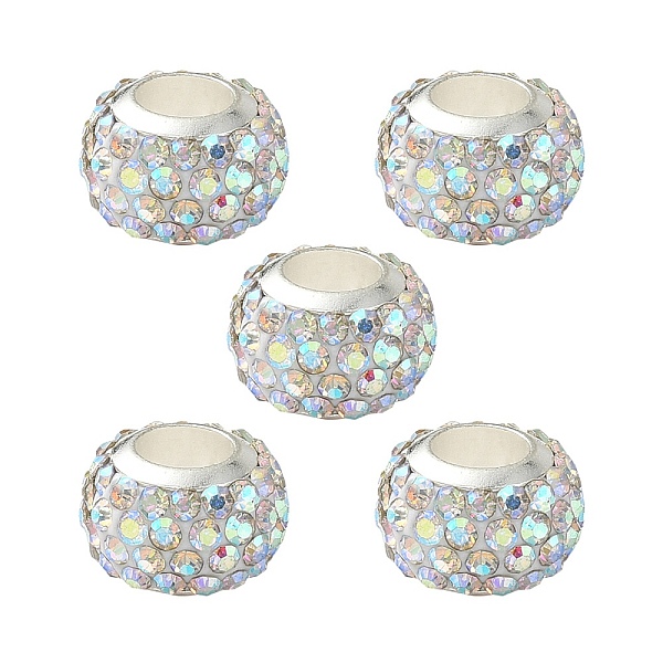 PandaHall 304 Stainless Steel European Beads, with Polymer Clay Rhinestone, Large Hole Beads, Rondelle, Crystal AB, 11x7.5mm, Hole: 5mm..., Clear
PandaHall 304 Stainless Steel European Beads, with Polymer Clay Rhinestone, Large Hole Beads, Rondelle, Crystal AB, 11x7.5mm, Hole: 5mm..., Clear