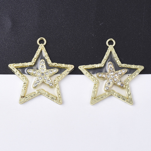 PandaHall Epoxy Resin Pendants, with Crystal Rhinestone and Light Gold Plated Alloy Open Back Bezel, Star, Clear, 37.5x35.5x2.5mm, Hole...
PandaHall Epoxy Resin Pendants, with Crystal Rhinestone and Light Gold Plated Alloy Open Back Bezel, Star, Clear, 37.5x35.5x2.5mm, Hole...