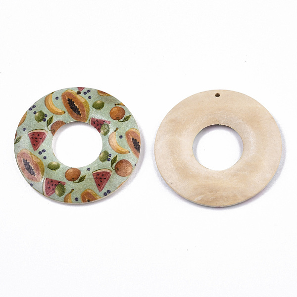 PandaHall Fruit Seris Printed Wood Pendants, Donut with Papaya Pattern, Pale Turquoise, 45x5mm, Hole: 1.6mm Wood Donut Cyan
PandaHall Fruit Seris Printed Wood Pendants, Donut with Papaya Pattern, Pale Turquoise, 45x5mm, Hole: 1.6mm Wood Donut Cyan