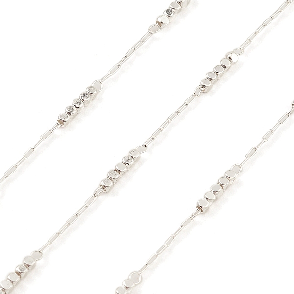 PandaHall Brass Paperclip Chains, with Square Beaded, Unwelded, with Spool, Silver, 2x0.7x0.2mm, 8x1.5x1.5mm Brass
PandaHall Brass Paperclip Chains, with Square Beaded, Unwelded, with Spool, Silver, 2x0.7x0.2mm, 8x1.5x1.5mm Brass
