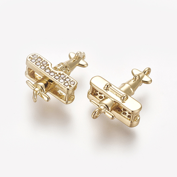 PandaHall Brass Cubic Zirconia Links, Long-Lasting Plated, Propeller Airplane, Clear, Real 18K Gold Plated, 16.8x11.3x5.3mm, Hole: 0.8mm...
PandaHall Brass Cubic Zirconia Links, Long-Lasting Plated, Propeller Airplane, Clear, Real 18K Gold Plated, 16.8x11.3x5.3mm, Hole: 0.8mm...