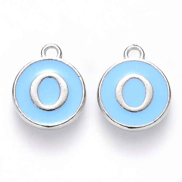 PandaHall Platinum Plated Alloy Enamel Charms, Cadmium Free & Lead Free, Enamelled Sequins, Flat Round with Letter, Sky Blue, Letter.O...
PandaHall Platinum Plated Alloy Enamel Charms, Cadmium Free & Lead Free, Enamelled Sequins, Flat Round with Letter, Sky Blue, Letter.O...