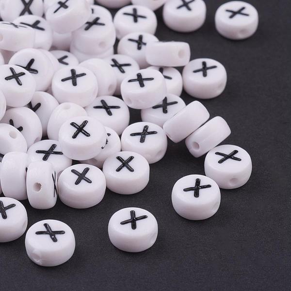 PandaHall Acrylic Beads, with Horizontal Hole, Letter, Flat Round, Letter.X, 7x4mm, Hole: 1mm, about 3500pcs/500g Acrylic Letter X White
PandaHall Acrylic Beads, with Horizontal Hole, Letter, Flat Round, Letter.X, 7x4mm, Hole: 1mm, about 3500pcs/500g Acrylic Letter X White
