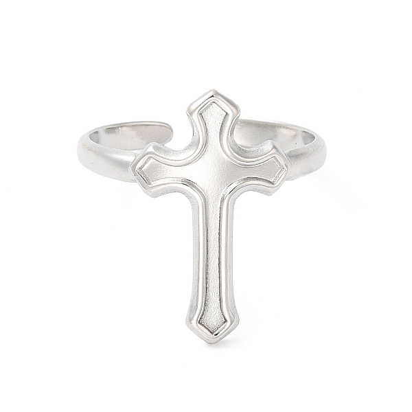 PandaHall 304 Stainless Steel Cross Open Cuff Ring for Women, Stainless Steel Color, Inner Diameter: 18mm 304 Stainless Steel
PandaHall 304 Stainless Steel Cross Open Cuff Ring for Women, Stainless Steel Color, Inner Diameter: 18mm 304 Stainless Steel