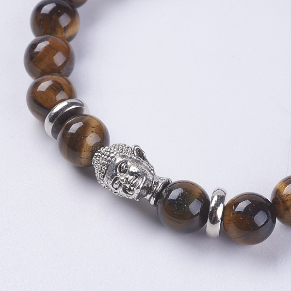 PandaHall Natural Tiger Eye Beads Stretch Bracelets, with Alloy Finding, Buddha's Head, 2-1/8 inch(55mm) Tiger Eye
PandaHall Natural Tiger Eye Beads Stretch Bracelets, with Alloy Finding, Buddha's Head, 2-1/8 inch(55mm) Tiger Eye