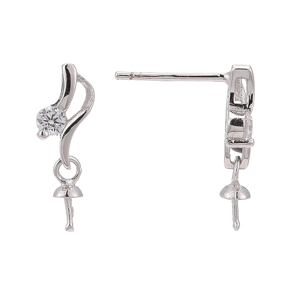 PandaHall Rhodium Plated 925 Sterling Silver Micro Pave Cubic Zirconia Stud Earring Findings, For Half Drilled Beads, Platinum, 15x4.5mm...
PandaHall Rhodium Plated 925 Sterling Silver Micro Pave Cubic Zirconia Stud Earring Findings, For Half Drilled Beads, Platinum, 15x4.5mm...